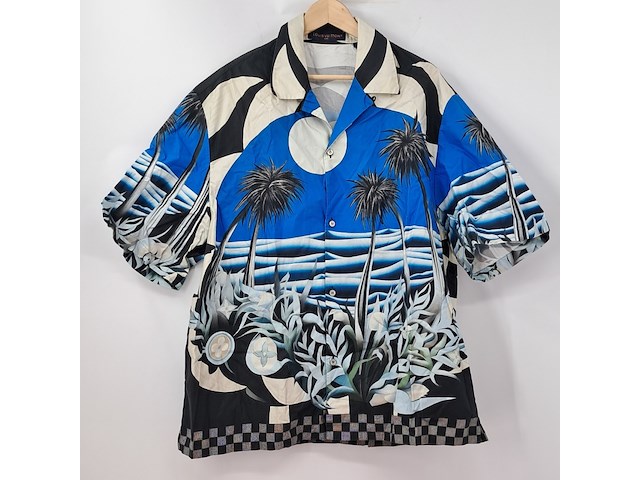 Overhemd, louis vuitton, blauw/zwart/wit, maat 4l - afbeelding 1 van  4