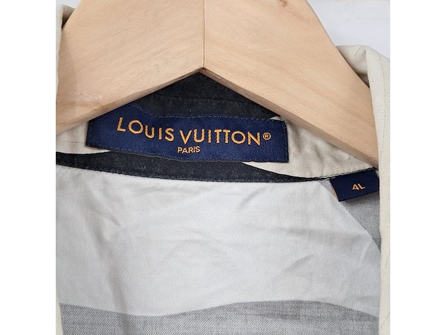 Overhemd, louis vuitton, blauw/zwart/wit, maat 4l - afbeelding 3 van  4