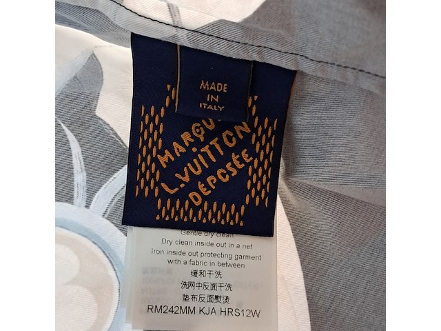 Overhemd, louis vuitton, blauw/zwart/wit, maat 4l - afbeelding 4 van  4
