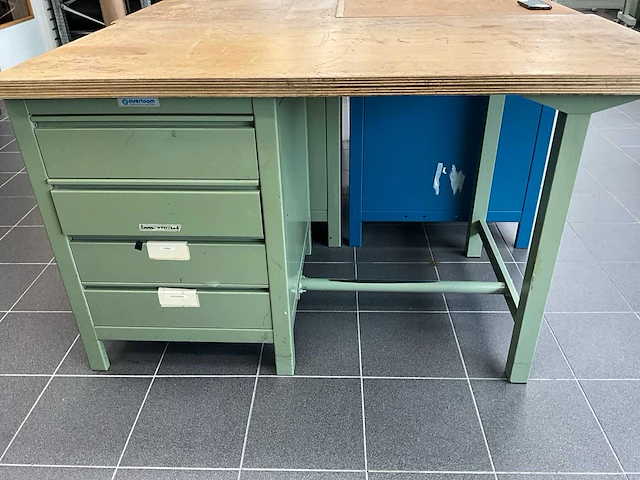 Overtoom werkbank 150x75x86cm v.v. lades - afbeelding 2 van  4