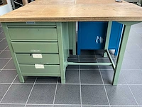 Overtoom werkbank 150x75x86cm v.v. lades - afbeelding 2 van  4