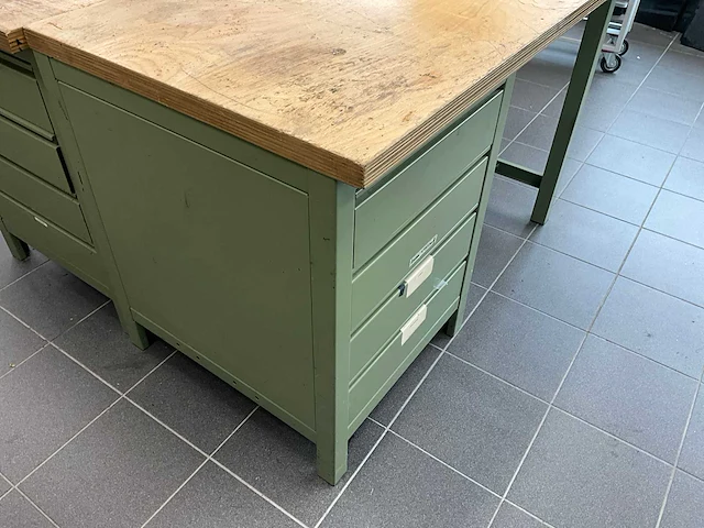 Overtoom werkbank 150x75x86cm v.v. lades - afbeelding 4 van  4