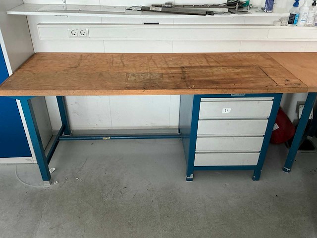 Overtoom werkbank met ladenkast - afbeelding 2 van  6