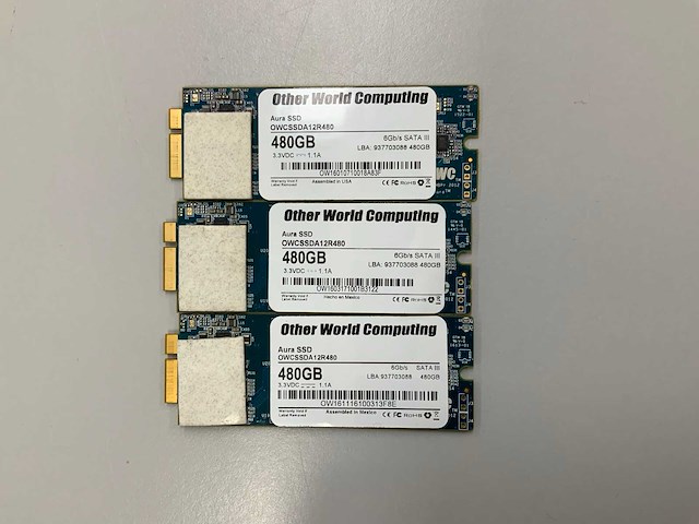 Owc aura 480gb ssd owcssda12r480 (3x) - afbeelding 1 van  2
