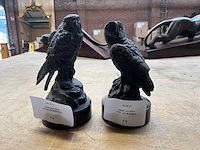 Owl and hawk on marble decoratief beeld (2x) - afbeelding 4 van  4