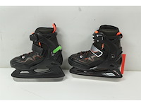 Oxelo schaatsen fit 100 kinder zwart/oranje maat 29–32 - afbeelding 2 van  3