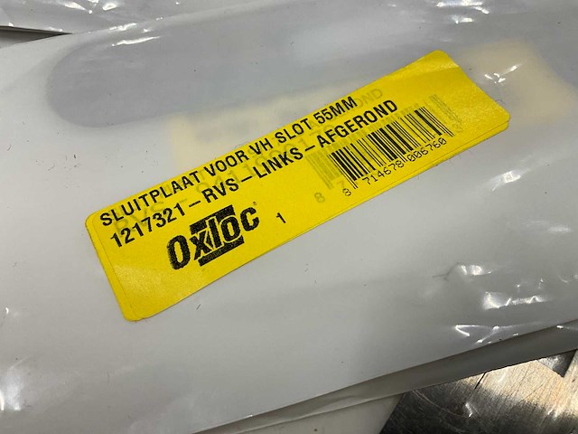 Oxloc - dag- en nachtslot afgerond - rvs links afgerond rvs - sluitplaat voor insteekslot (6x) - afbeelding 3 van  5