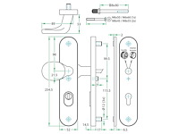 Oxloc - ovaal - veiligheidsdeurduwergarnituur knop-kruk - veiligheidslangschild pc72 links/rechts skg3 rvs met kerntrekbeveiliging - afbeelding 9 van  16