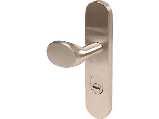 Oxloc - ovaal - veiligheidsdeurduwergarnituur knop-kruk - veiligheidslangschild pc72 links/rechts skg3 rvs met kerntrekbeveiliging - afbeelding 6 van  10
