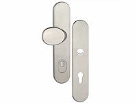 Oxloc - ovaal - veiligheidsdeurduwergarnituur knop-kruk - veiligheidslangschild pc72 links/rechts skg3 rvs met kerntrekbeveiliging