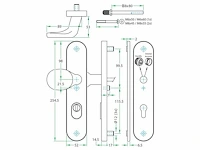 Oxloc - ovaal - veiligheidsdeurduwergarnituur knop-kruk - veiligheidslangschild pc72 links/rechts skg3 rvs met kerntrekbeveiliging - afbeelding 2 van  16