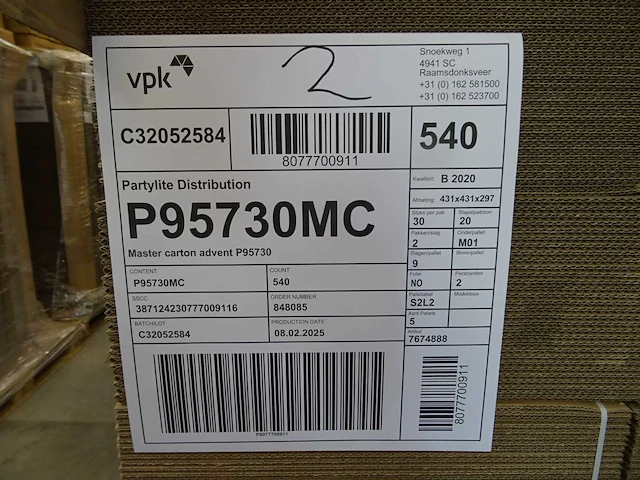 P95730mc - verpakkingsdoos master carton advent (3240x) - afbeelding 2 van  3