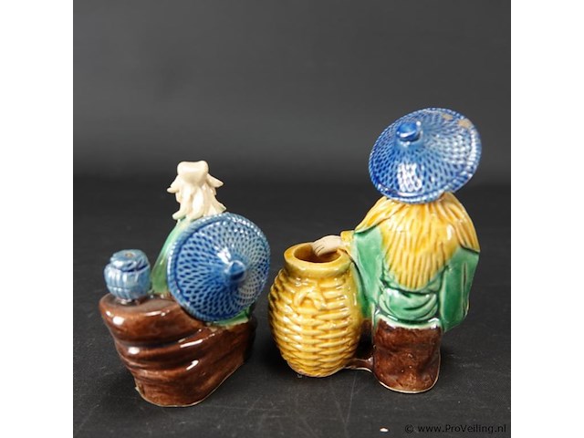 Paar aardewerk chinese heren - afbeelding 4 van  5