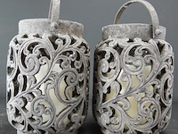 Paar aardewerk windlichten - afbeelding 2 van  5