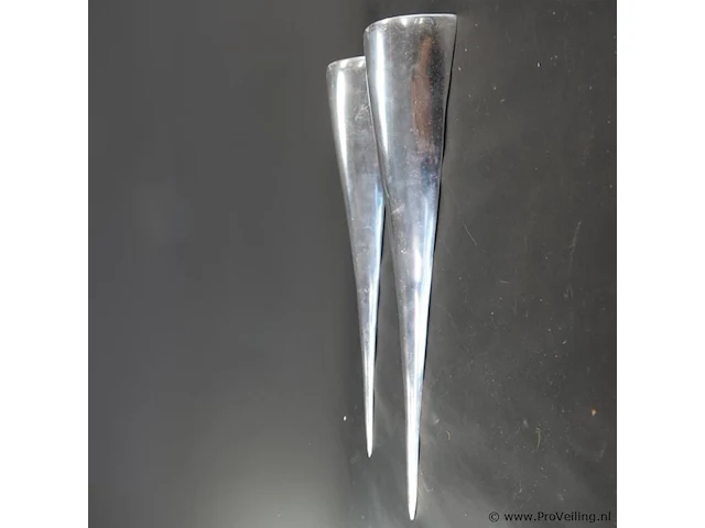 Paar aluminium wandkandelaren - afbeelding 3 van  5