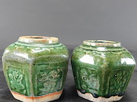 Paar antieke chinese gemberpotten - afbeelding 1 van  5