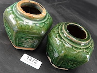 Paar antieke chinese gemberpotten - afbeelding 2 van  5