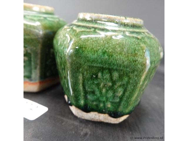 Paar antieke chinese gemberpotten - afbeelding 4 van  5