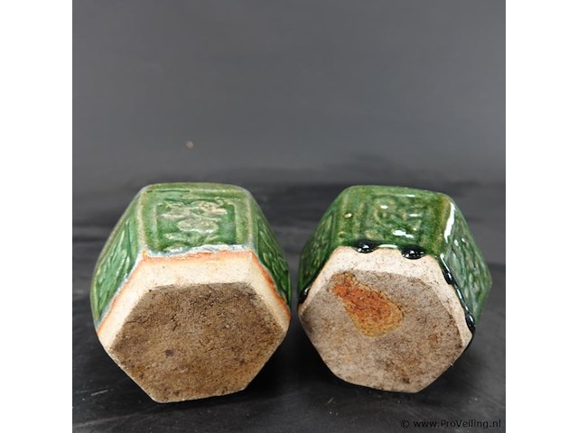 Paar antieke chinese gemberpotten - afbeelding 5 van  5