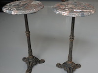 Paar antieke franse bistrotafels - afbeelding 1 van  5