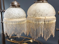 Paar antieke ganzennek koper/messing lampen - afbeelding 3 van  5