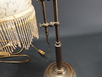 Paar antieke ganzennek koper/messing lampen - afbeelding 4 van  5