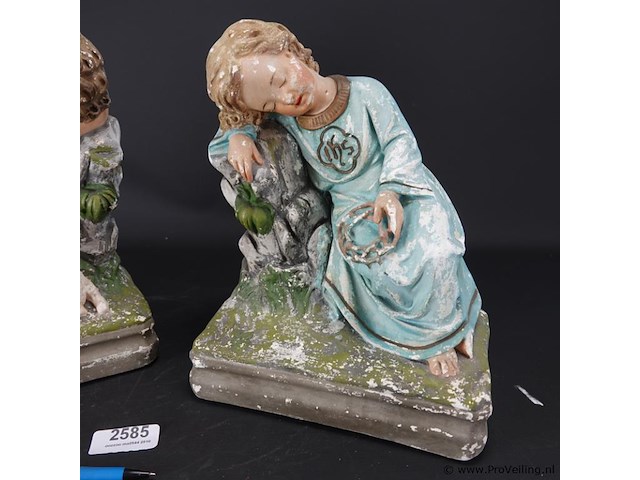 Paar antieke gipsen sculpturen - afbeelding 4 van  5