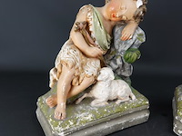 Paar antieke gipsen sculpturen - afbeelding 3 van  5