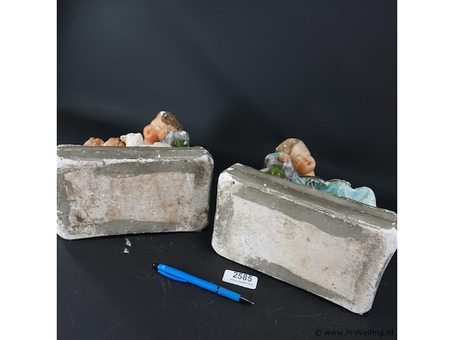 Paar antieke gipsen sculpturen - afbeelding 5 van  5