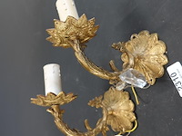 Paar antieke messing wandlampjes in rococo- of lodewijk xv-stijl - afbeelding 2 van  5