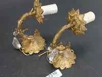 Paar antieke messing wandlampjes in rococo- of lodewijk xv-stijl - afbeelding 3 van  5