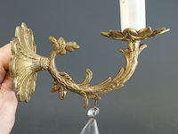 Paar antieke messing wandlampjes in rococo- of lodewijk xv-stijl - afbeelding 4 van  5