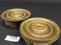 Paar antieke roosterdeksels met vergulding - afbeelding 1 van  5