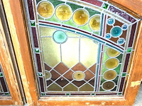 Paar art deco glas in lood ramen - afbeelding 3 van  5