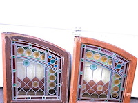 Paar art deco glas in lood ramen - afbeelding 5 van  5