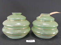 Paar art deco hanglampkappen - afbeelding 1 van  5