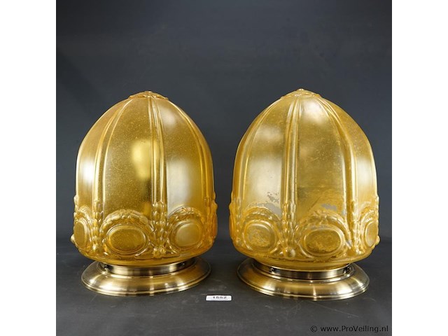 Paar art deco stijl plafonnières - afbeelding 3 van  5
