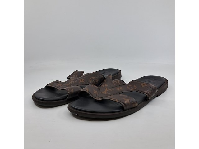Paar badslippers, maat 9, louis vuitton, bruin - afbeelding 1 van  7