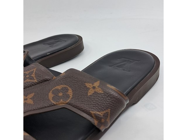 Paar badslippers, maat 9, louis vuitton, bruin - afbeelding 3 van  7