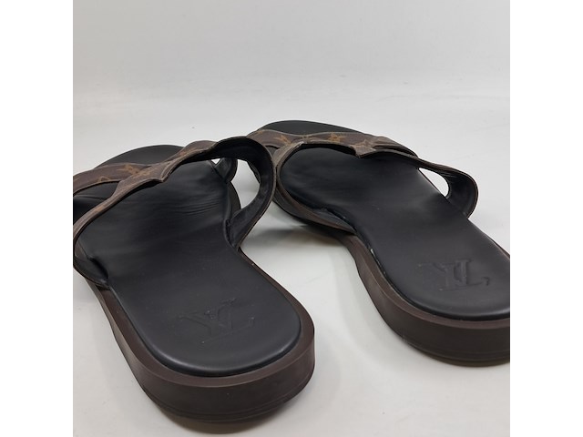 Paar badslippers, maat 9, louis vuitton, bruin - afbeelding 4 van  7