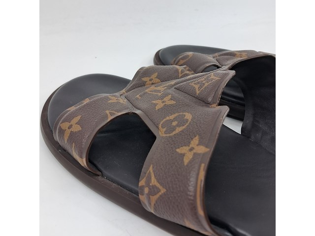 Paar badslippers, maat 9, louis vuitton, bruin - afbeelding 5 van  7