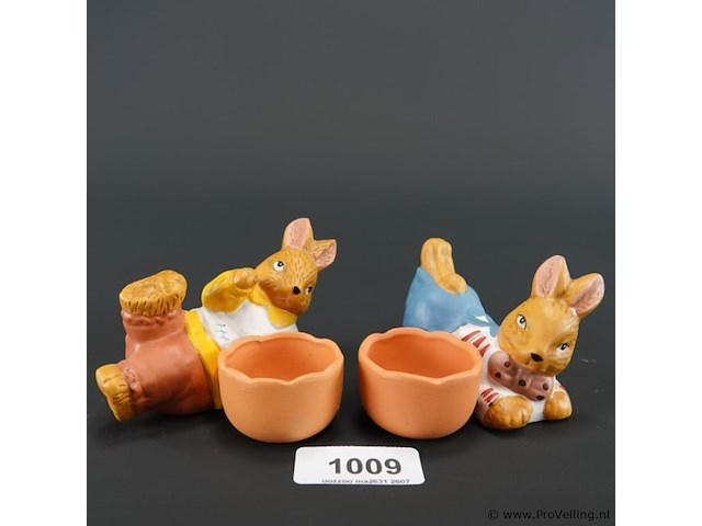 Paar biscuitporseleinen hazen - afbeelding 1 van  5