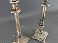 Paar brons/messing kandelaren - afbeelding 3 van  5