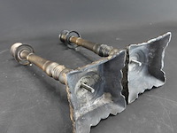 Paar brons/messing kandelaren - afbeelding 5 van  5