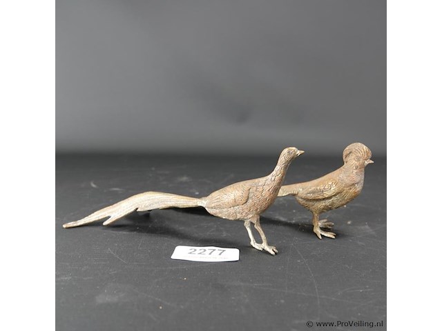 Paar bronzen fazanten - afbeelding 1 van  5