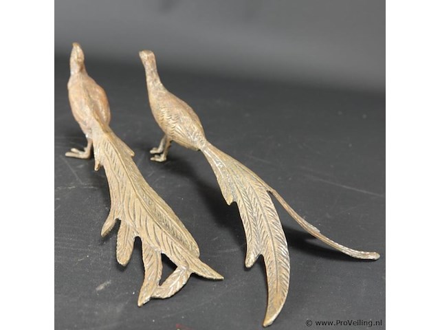 Paar bronzen fazanten - afbeelding 3 van  5