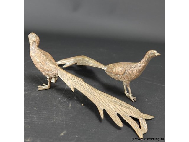 Paar bronzen fazanten - afbeelding 4 van  5