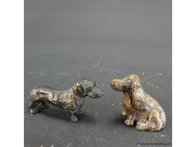 Paar bronzen teckels - afbeelding 2 van  5