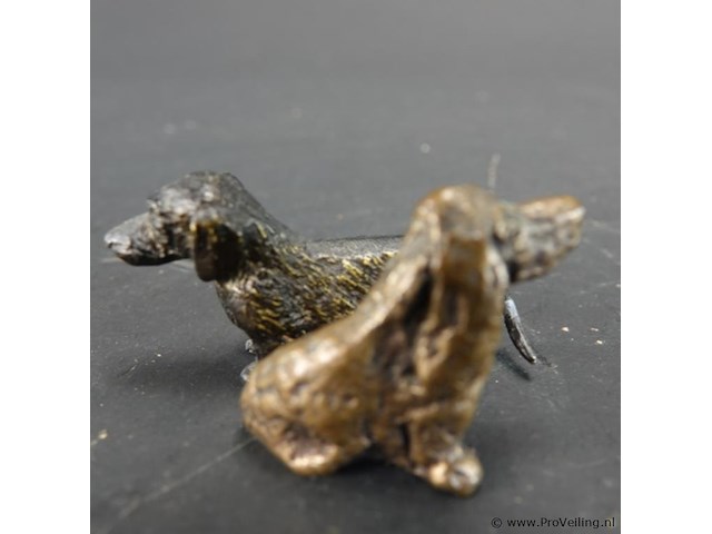 Paar bronzen teckels - afbeelding 3 van  5