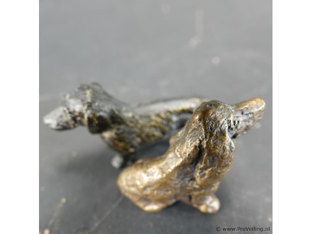 Paar bronzen teckels - afbeelding 4 van  5